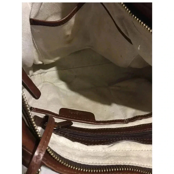 Michael kors beige black canvas shoulder handbag - Picture 7 of 9